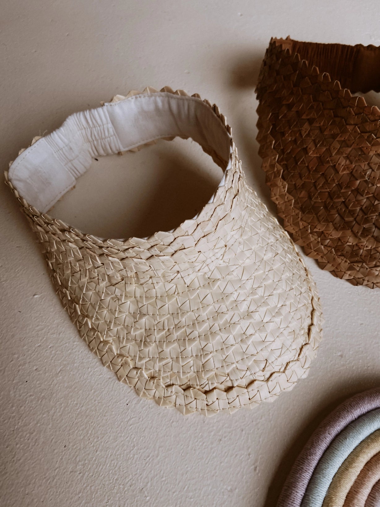 Kids Rattan Visor - Clay