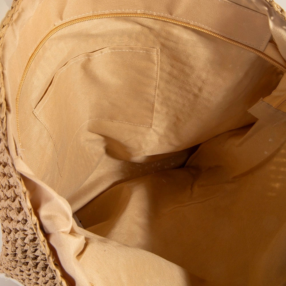 Lola Straw Braided Hat Carrier Tote Bag