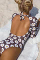 Franki Brown Daisy Floral Cut Out Long Sleeve Swimsuit
