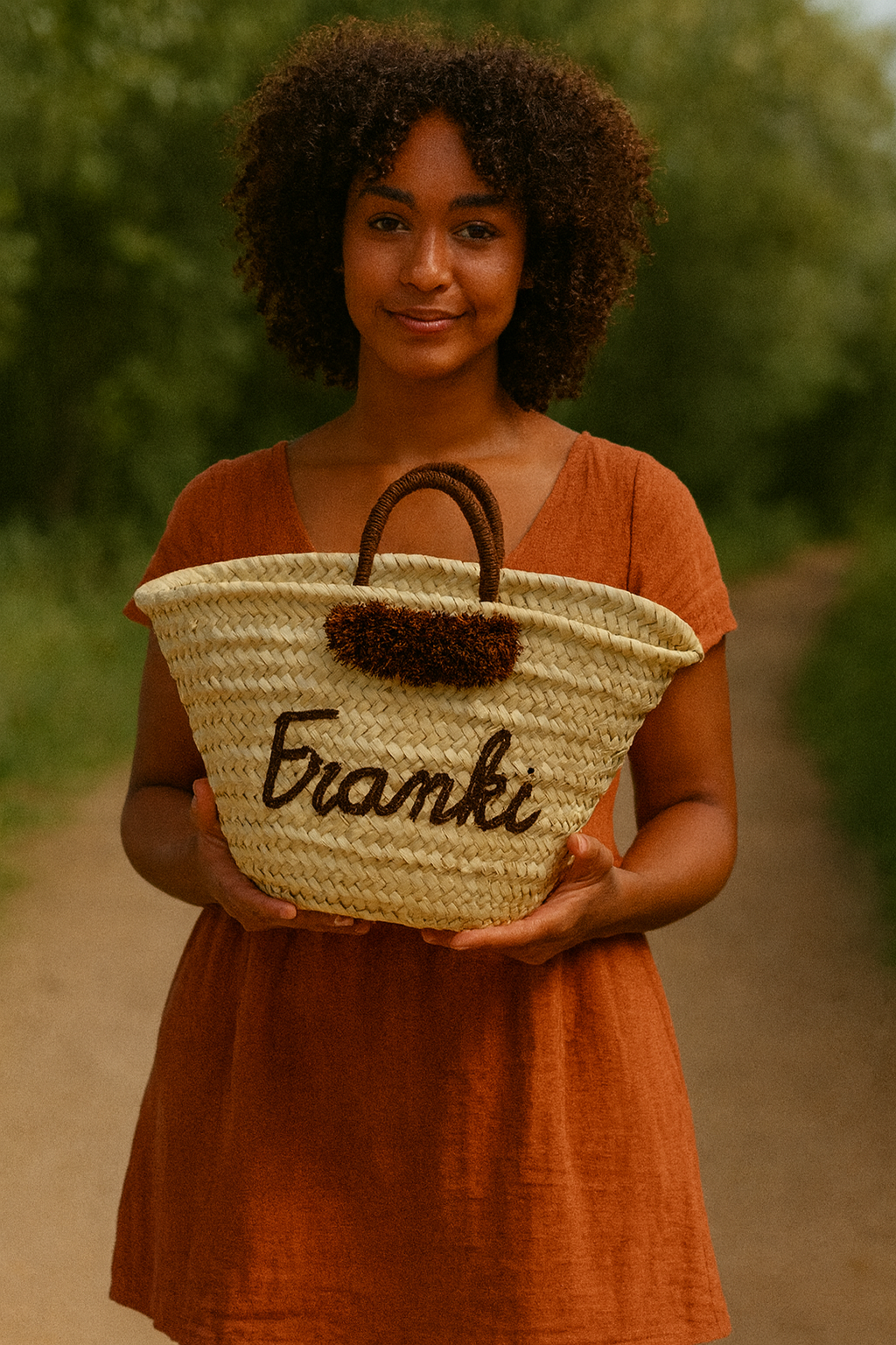 Franki Resort Straw Bag with Pompoms