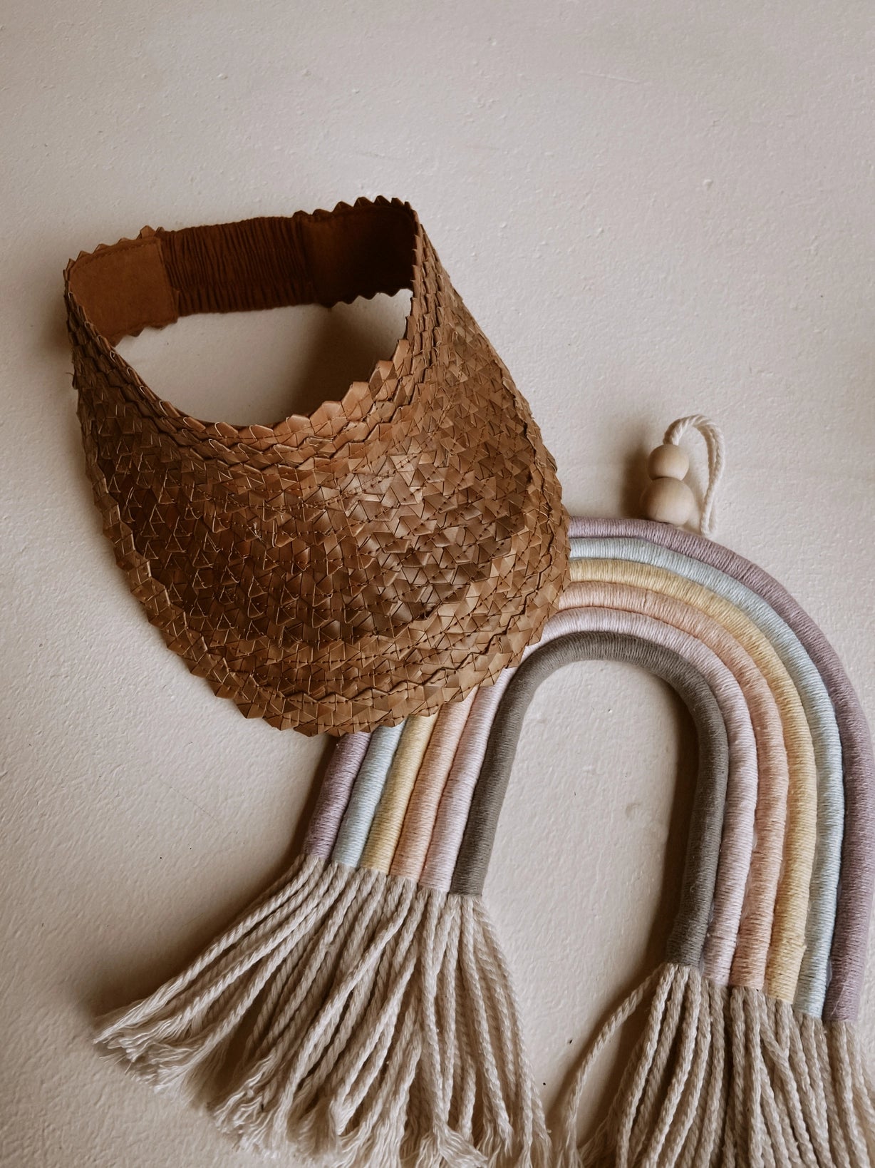 Kids Rattan Visor - Clay