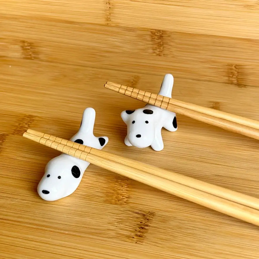 2x Ceramic Dog Chopstick Rest
