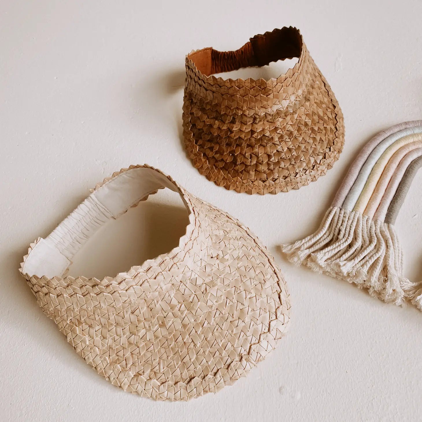 Kids Rattan Visor - Blonde