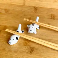 2x Ceramic Dog Chopstick Rest