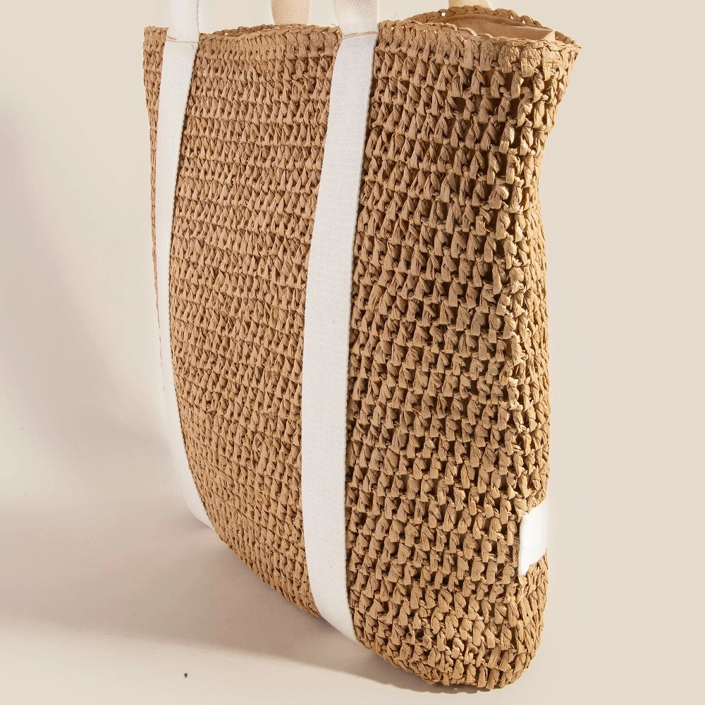 Lola Straw Braided Hat Carrier Tote Bag