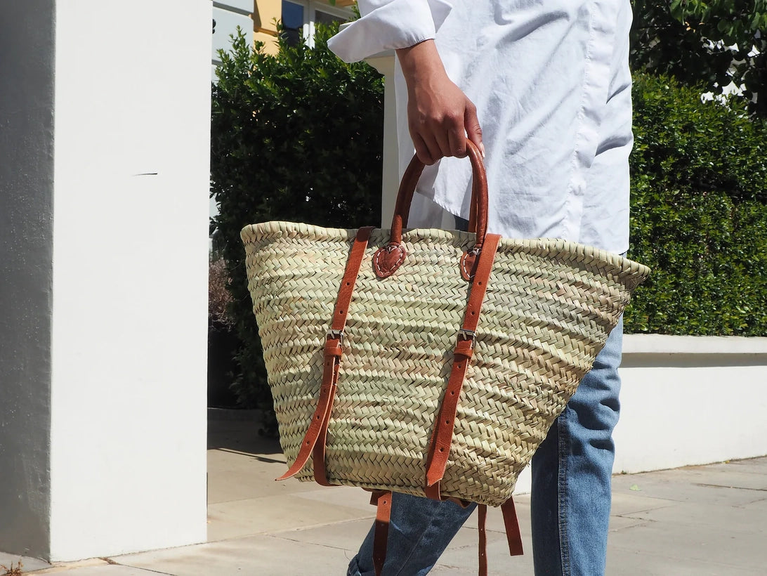 Franki Resort Straw Basket Backpack