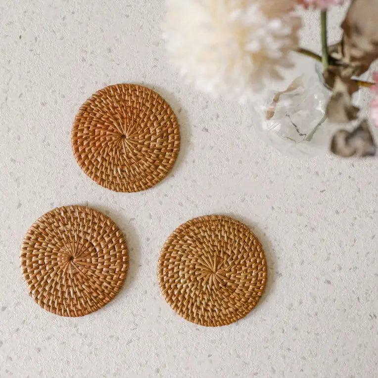 Round Rattan Coaster