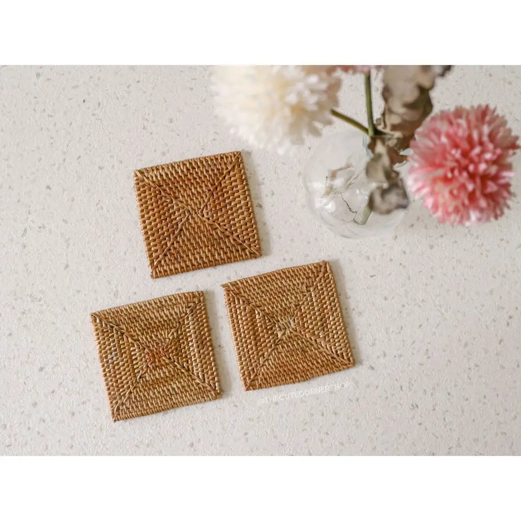 Square Rattan Coaster