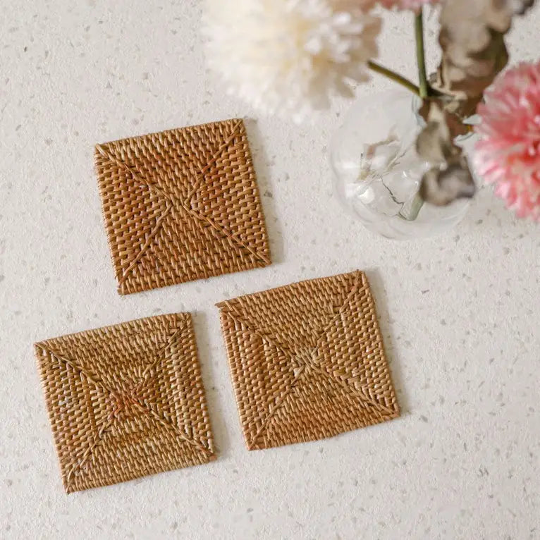 Square Rattan Coaster